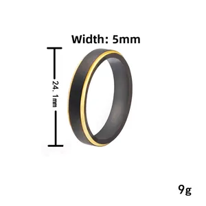 Detailed macro view showing the 5mm width and 9g weight of this tungsten carbide ring