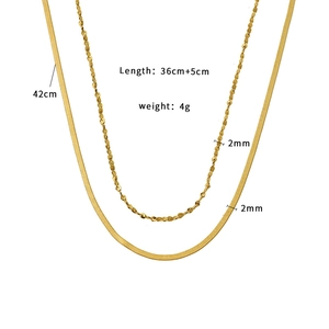 Collana a doppio strato in acciaio inossidabile 316L oro con catena snake e twist