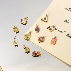Detailed collection of colorful enamel cartoon charms for DIY jewelry making sets