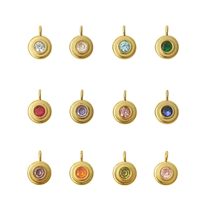 Set mit 12 bunten Zirkon Geburtsstein Anhängern in 18k Vergoldung für DIY Schmuckherstellung