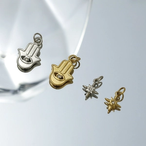Ciondolo Fai-da-te Minimalista in Acciaio Inossidabile Farfalla Hamsa Stella Conchiglia Cupido Nota Musicale Donna Gioielli