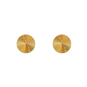 Elegante goldene fächerförmige geometrische Ohrringe mit Sonnenstrahl-Textur aus Titanstahl
