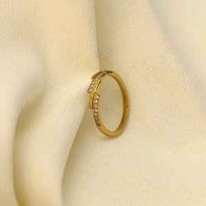 Elegant Multi-Layer Stainless Steel Ring For Women Gold Silver Color Inlaid Rhinestone Minimalist Stackable Band Jewelry