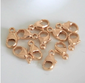 Set di 10 chiusure a moschettone in acciaio al titanio oro rosa per gioielli fai da te