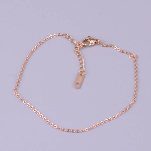 Minimalistisches 18K Roségold Titanstahl Armband mit Karabinerverschluss und Verlängerung