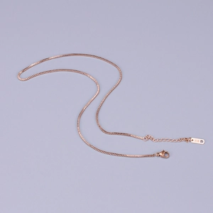 Poliertes 18K Roségold plattiertes Edelstahl Box-Halskette mit Hummerverschluss