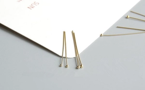 Alfileres de cabeza redonda en oro de 18K para creación de joyas DIY y cuentas