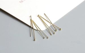 Paquetes de alfileres de cabeza de bola bañados en oro 18K para bisutería artesanal