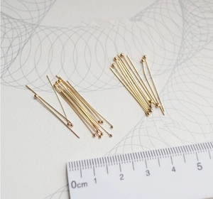 Alfileres de Cabeza de Bola de Acero de Titanio Chapado en Oro de 18K para Joyería DIY Acero Inoxidable 316L Accesorios
