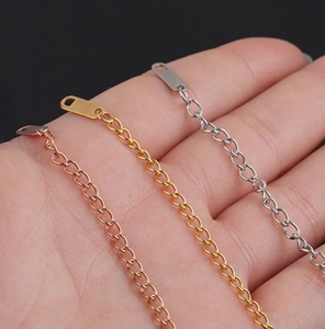 Verlängerungsketten-Set aus Titanstahl mit Karabinerschließe in Gold, Roségold und Silber