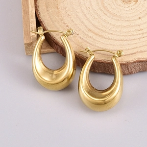 Minimalistische 316L Titanstahl Wassertropfen Creolen Für Damen Wasserdicht Dick Geometrisch Spiegelpoliert Mode Schmuck