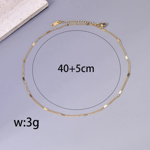 Schicke 18K vergoldete Edelstahl Gliederkette mit Prägung und Karabinerverschluss
