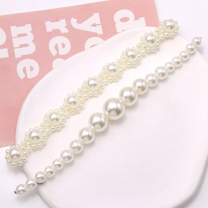 Elegant Faux Artificial Pearl Chain Shoe Charms For DIY Clogs Sandals Bag Decoration Handmade Flower Beaded Accessory For Women Girls