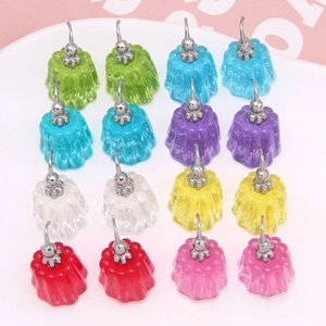 Colorful jelly pudding charms DIY jewelry accessories set in various pastel resin colors