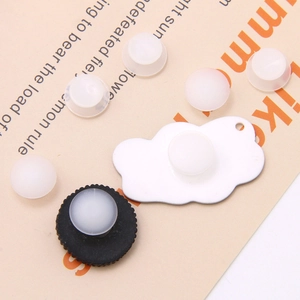 DIY translucent white shoe charm bases for beach hole clogs in a 45-degree layout