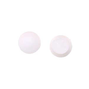 White DIY charms button base for beach shoes with spherical top and slot design