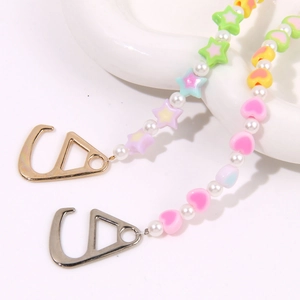 Pastel heart and star bead charms with pearls and metal clasps for shoes and bags