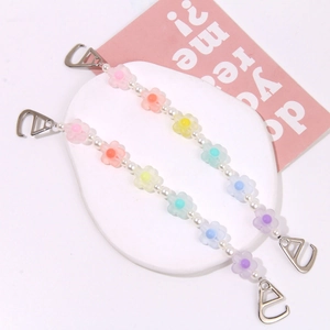 Catene di perline a fiori colorati con clip in metallo per sandali da spiaggia estivi