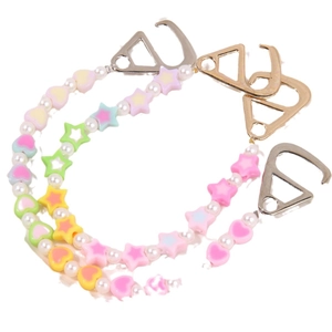 Cute macaron color star and heart charms chain for beach shoes and fashion accessories