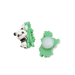 Cute panda with bamboo PVC shoe charms for clogs and DIY footwear decoration