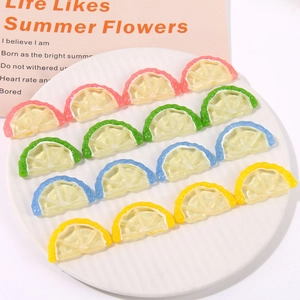 Colorful resin lemon slices for DIY crafts including phone cases and earrings