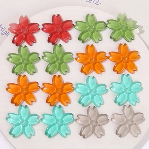 Translucent Cherry Blossom Resin Patches Five Petal Flower Charms For DIY Earrings Hair Accessories Phone Case Decoration