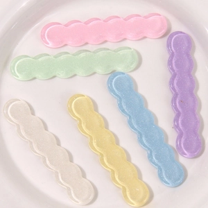 Tiras de resina onduladas con purpurina en colores pastel para pinzas de pelo DIY