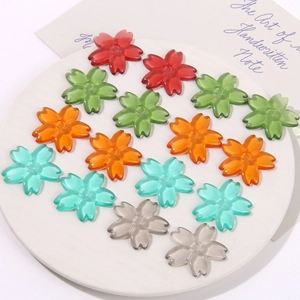 Translucent matte resin cherry blossom petals in five colors for DIY earring crafts