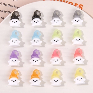 Halloween Ghost Resin Charms Cute Cartoon Witch Hat DIY Accessories For Earrings Hair Jewelry Making Pendants Decoration