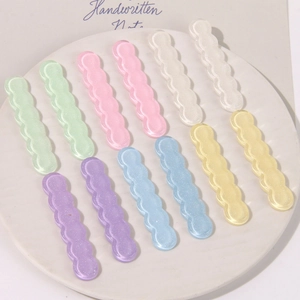 Set de 12 pinzas para el cabello onduladas de resina de colores con purpurina brillante