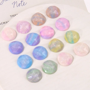 Cabochon in resina perlata glitterata sfumata per orecchini e accessori capelli, 16 pz