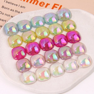 Iridescent pearlescent resin square charms for DIY earring and jewelry making