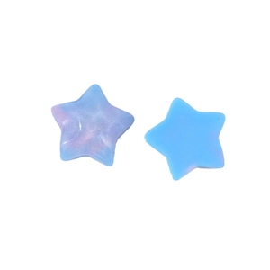 Star-shaped glitter resin charms in blue and purple gradients for DIY jewelry making