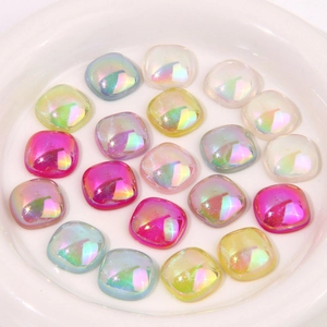 Iridescent mermaid glitter resin charms for DIY earrings and shoe decoration accessories