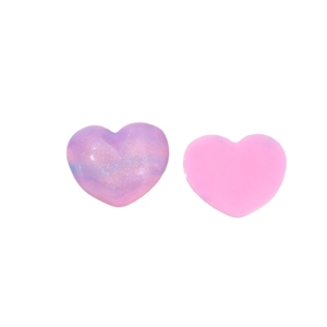 Cabochons en résine en forme de cœur dégradé violet rose pour bricolage de coques de téléphone