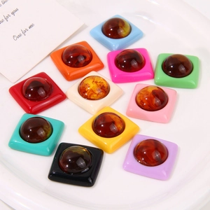 Colorful resin geometric square studs for DIY earrings and jewelry accessories