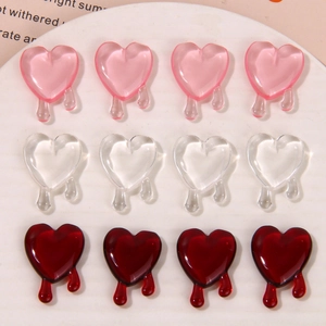 Ästhetische Schmelzendes Herz Harzanhänger Für DIY Ohrringe Kopfschmuck Transluzente Tropfen Schmuckherstellung Zubehör