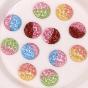 Glittering resin cabochons with textured surface for DIY earring and hair accessory making