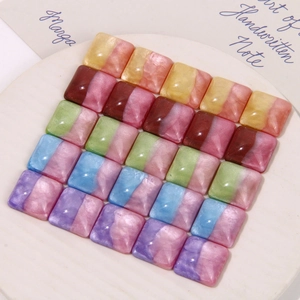 Colorful square resin glitter patches with starry swirls for DIY earrings and hair accessories