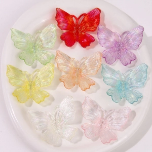 Iridescent Acrylic Butterfly Charms Dreamy Fairy Style DIY Craft Accessories For Jewelry Hair Clip Phone Case Decoration