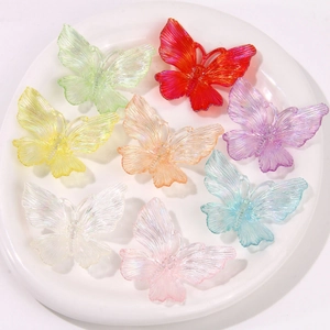 Colorful iridescent acrylic butterfly charms for DIY jewelry making and accessories