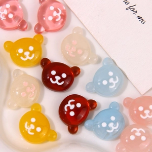 Cute colorful resin bear cabochons for DIY earrings and hair accessories craft