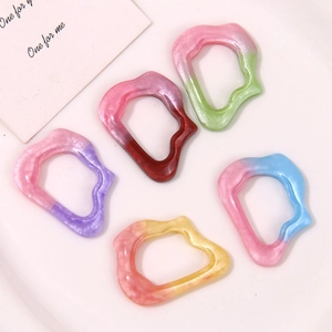 Five pieces of gradient glitter resin geometric charms for DIY jewelry making and earrings