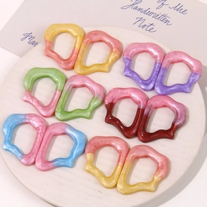 Gradient shimmer irregular resin rings for DIY jewelry making and earring pendants