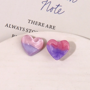 Pendentifs cœur en résine dégradée rose et violet pour création bijoux DIY