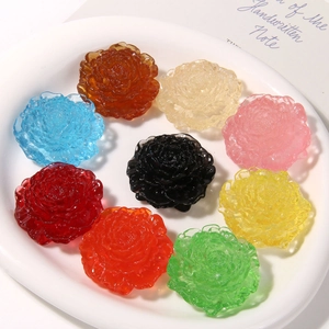 Colorful 3D resin daisy flowers in translucent glass style for DIY jewelry making