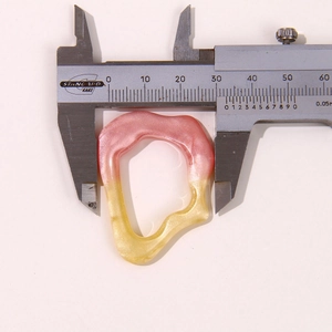 Caliper measuring 33mm pink gradient resin wavy ring accessory for DIY jewelry making