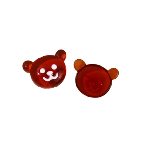 Cute red resin bear charm pendants for DIY earring and hair accessory making