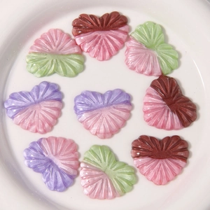 Glitter heart resin charms with striped texture for DIY earrings and hair accessories