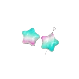Colgantes de estrella translúcidos con degradado para pendientes DIY en resina bicolor